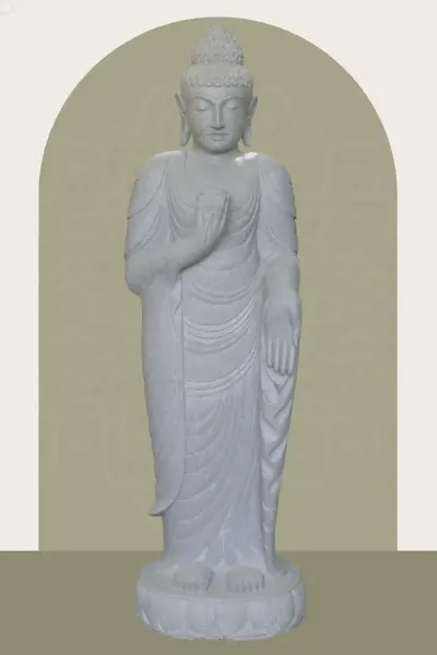 Product image 1 of the product “Standing Buddha with Lotus Flower, ca. 180 cm H ”